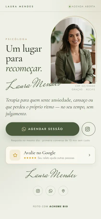 Estilo B06 Oliva Editorial — versão Bio