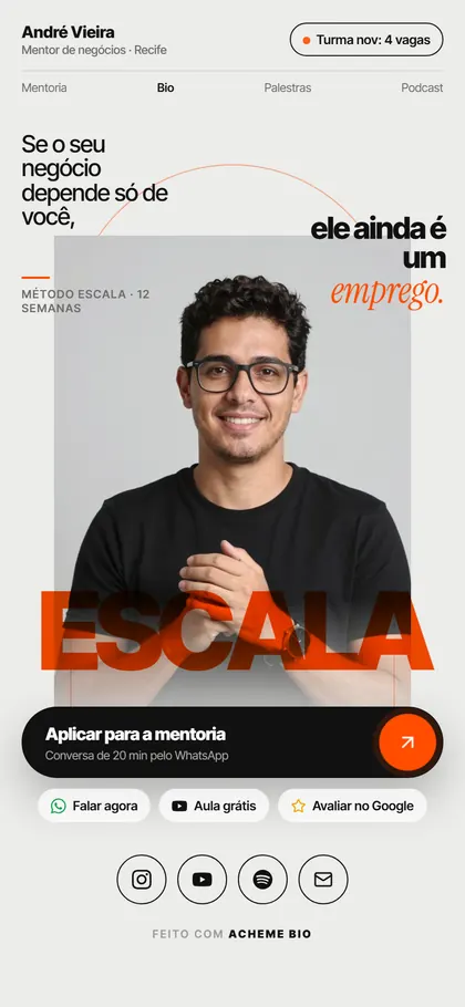 Estilo B19 Palco do Mentor — versão Bio