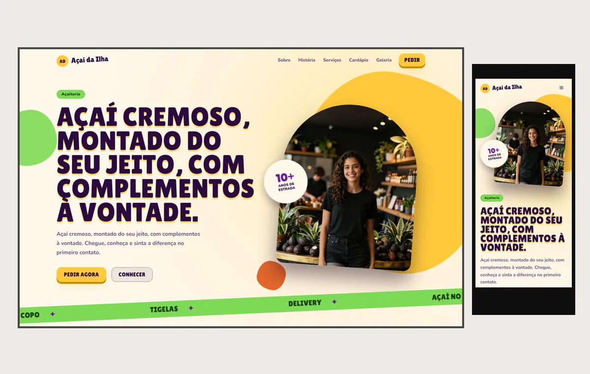 Site de escola de idiomas no modelo Tropical Dia