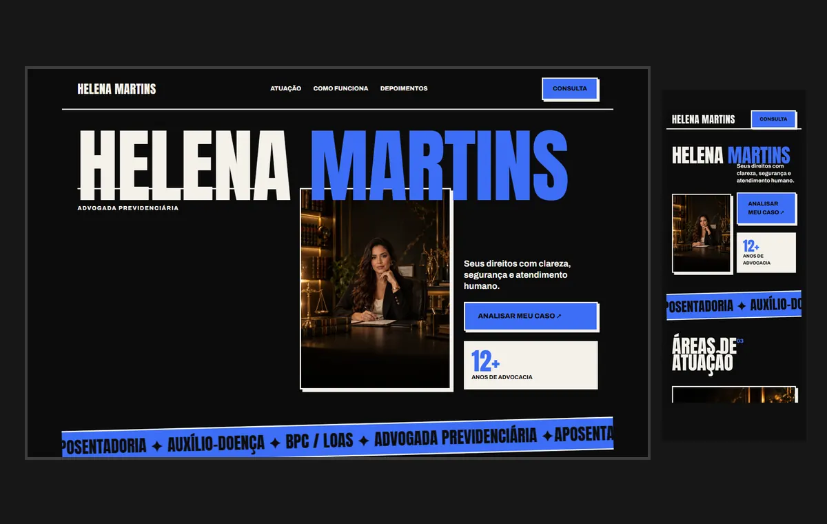 Site de advocacia no modelo Impacto Eclipse