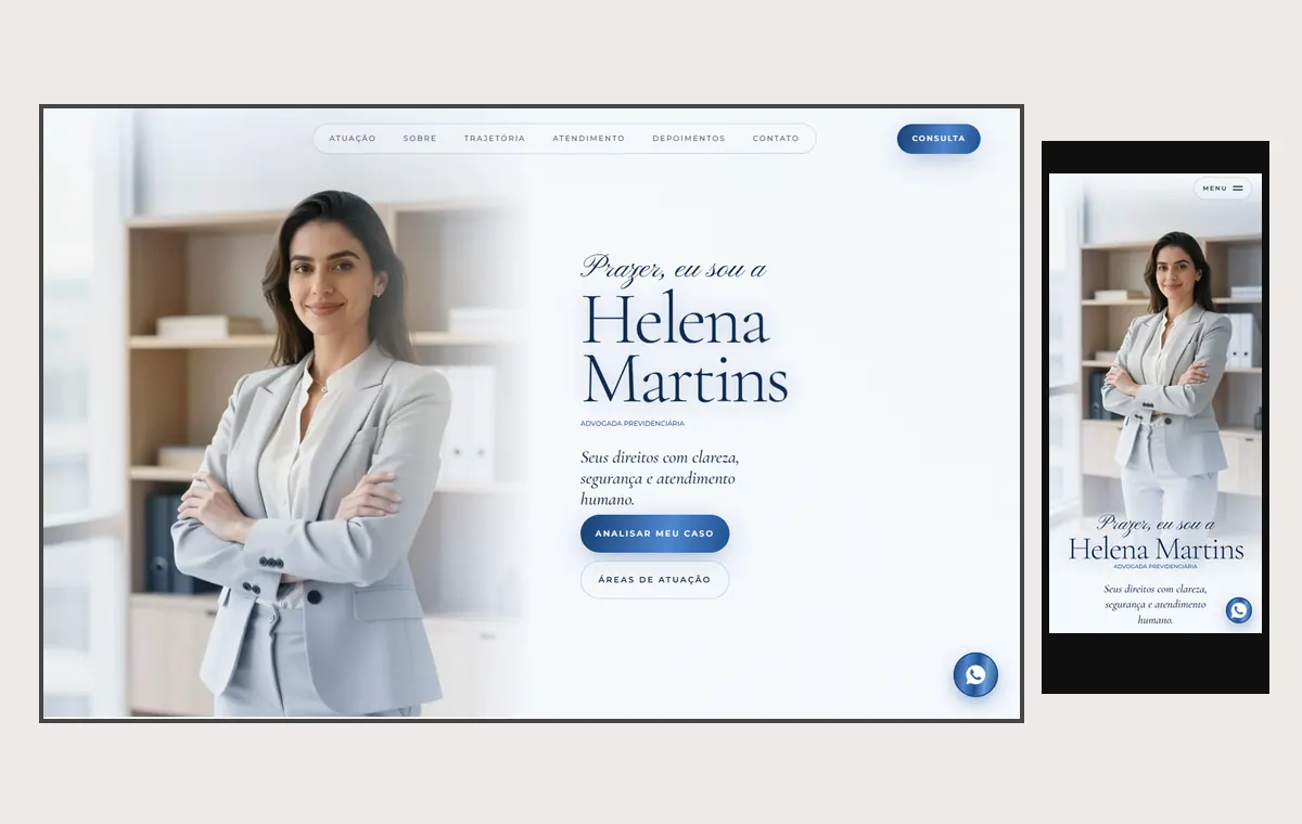 Site de advocacia no modelo Luxo Dia