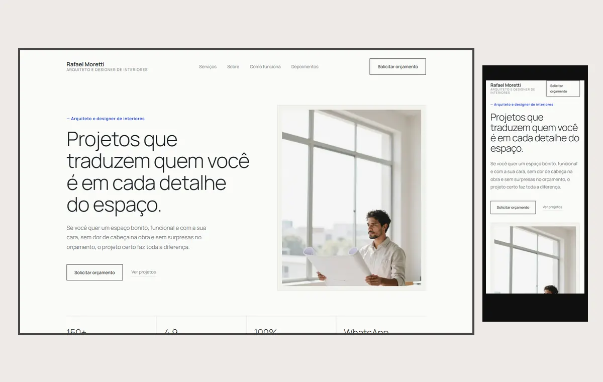Site de arquitetura no modelo Clean Nuvem