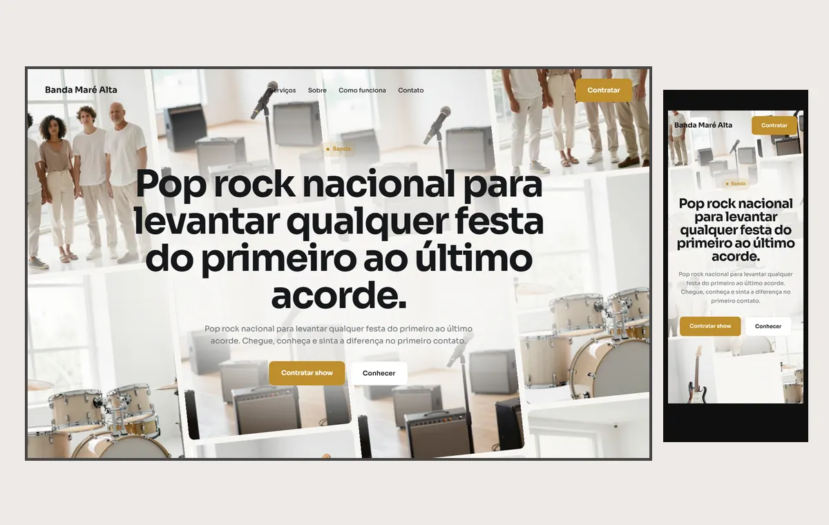 Site de banda no modelo Fluxo Brisa