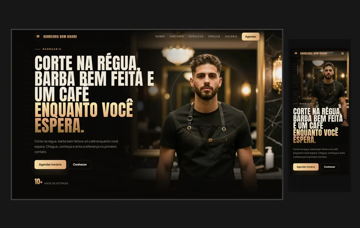 Site de escola de idiomas no modelo Ouro Noite