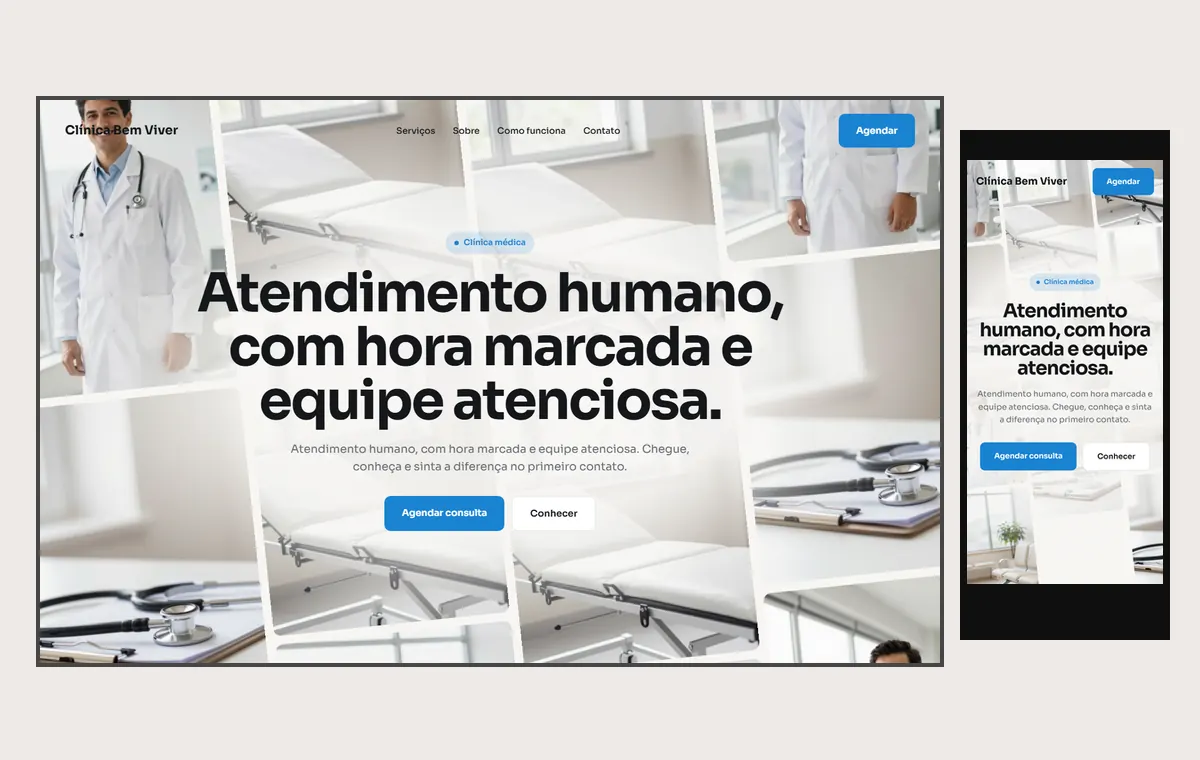 Site de clínica e consultório no modelo Fluxo Brisa