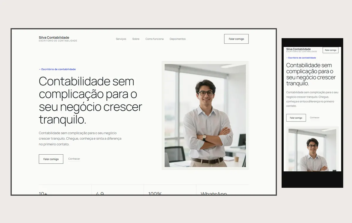 Site de contador no modelo Clean Nuvem