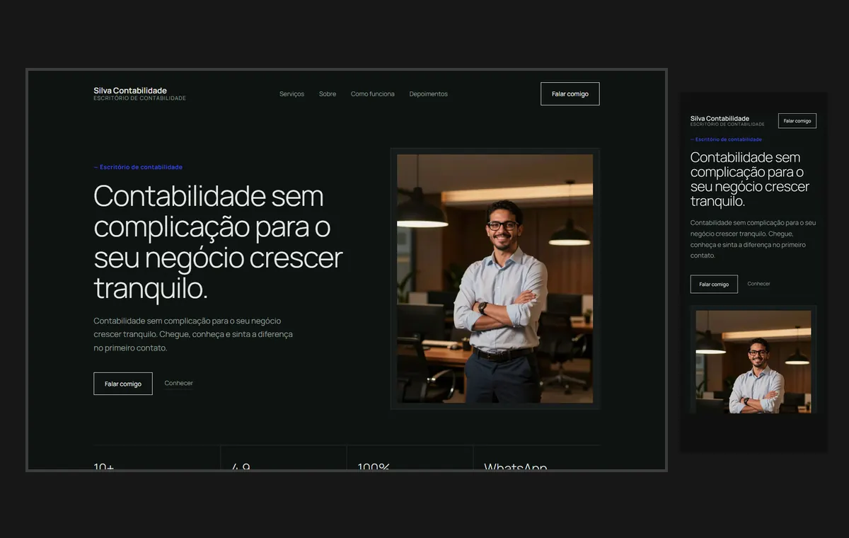 Site de contador no modelo Clean Grafite
