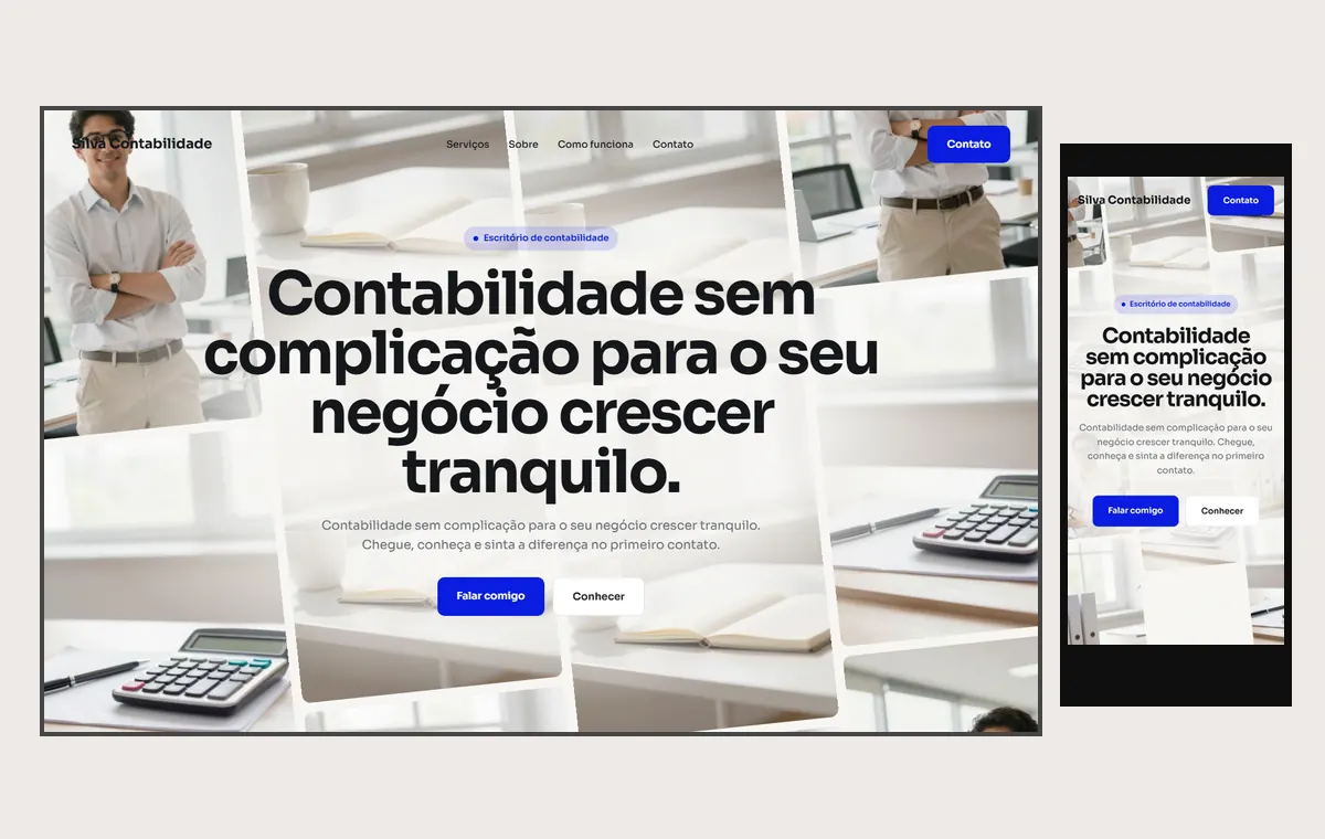 Site de contador no modelo Fluxo Brisa
