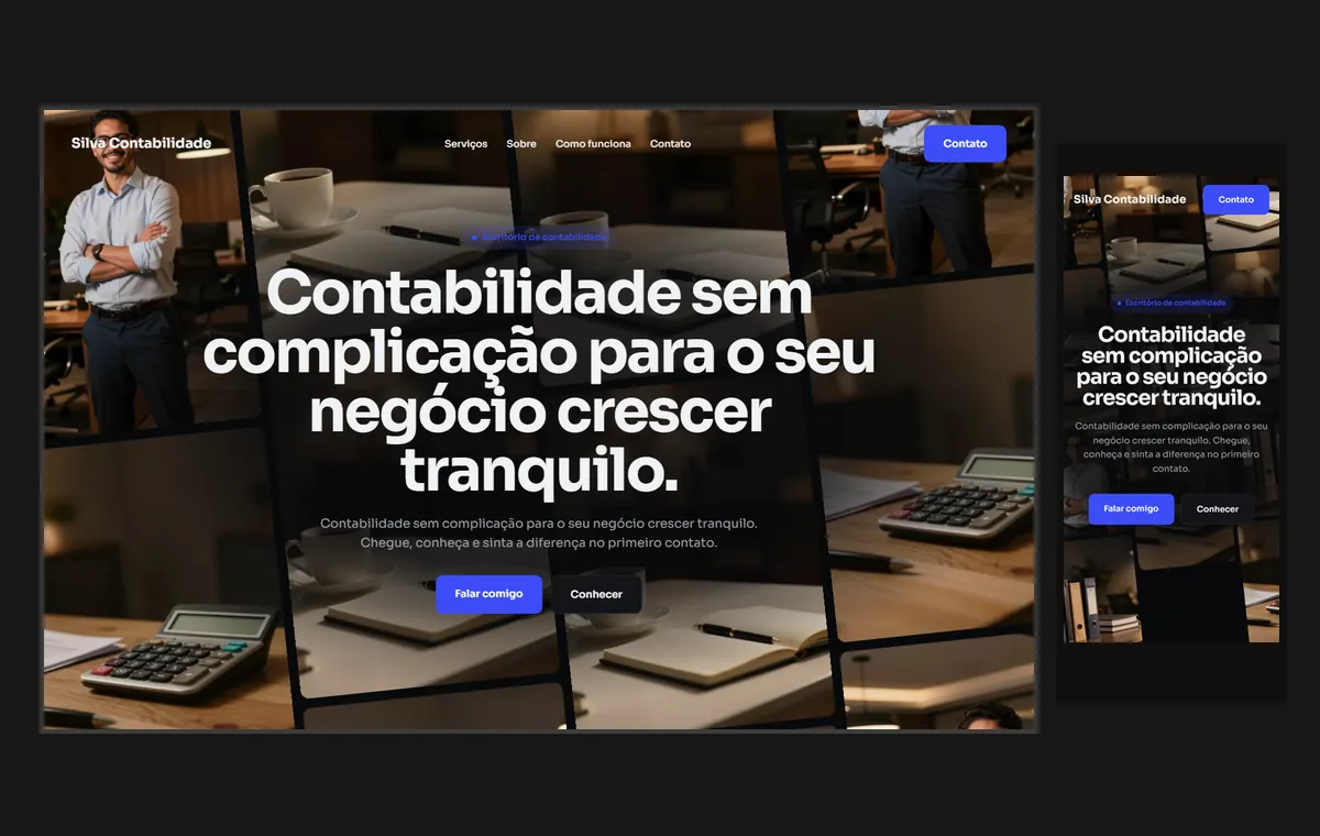 Site de contador no modelo Fluxo Noite