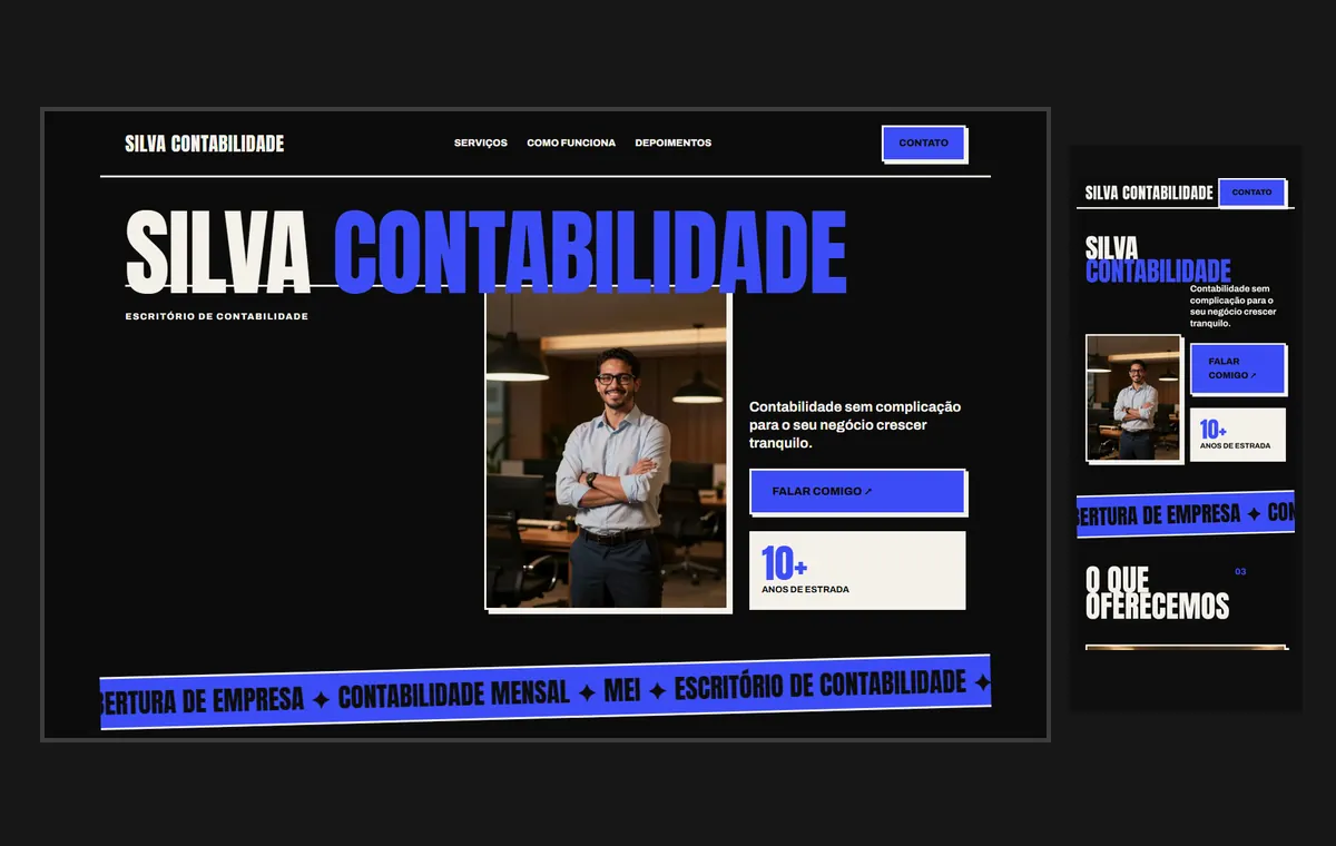 Site de contador no modelo Impacto Eclipse