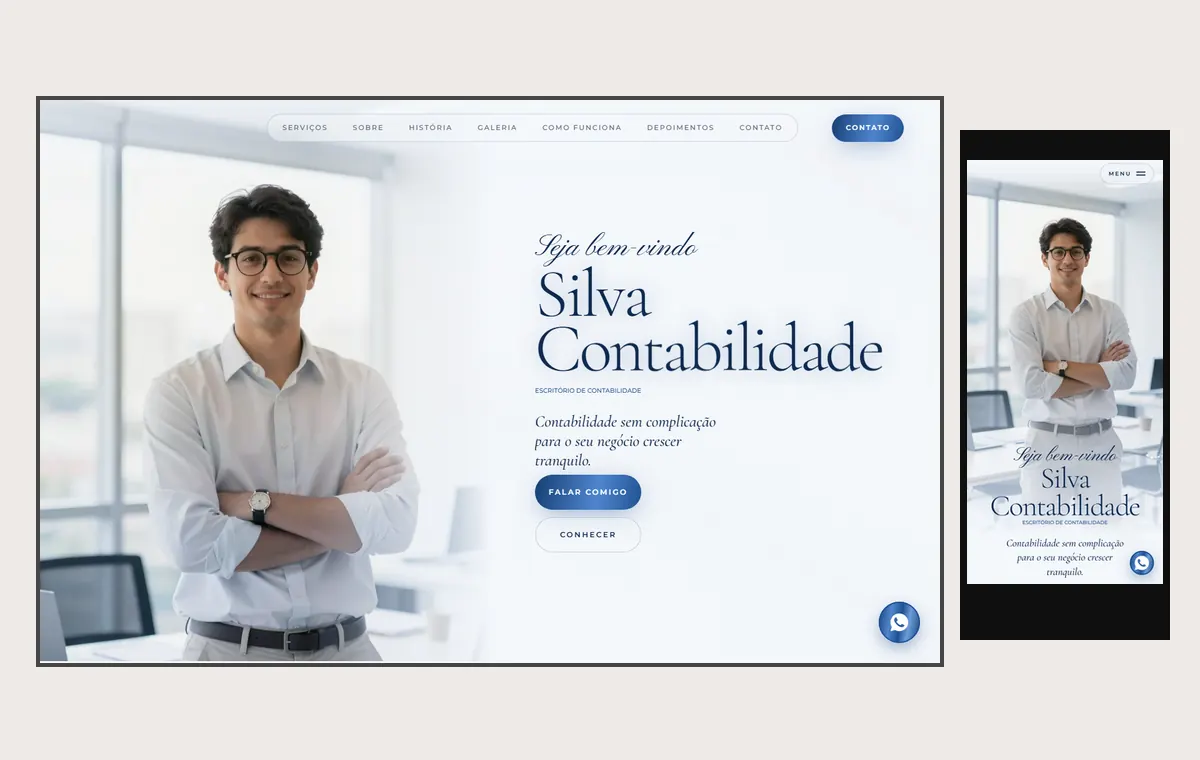 Site de contador no modelo Luxo Dia