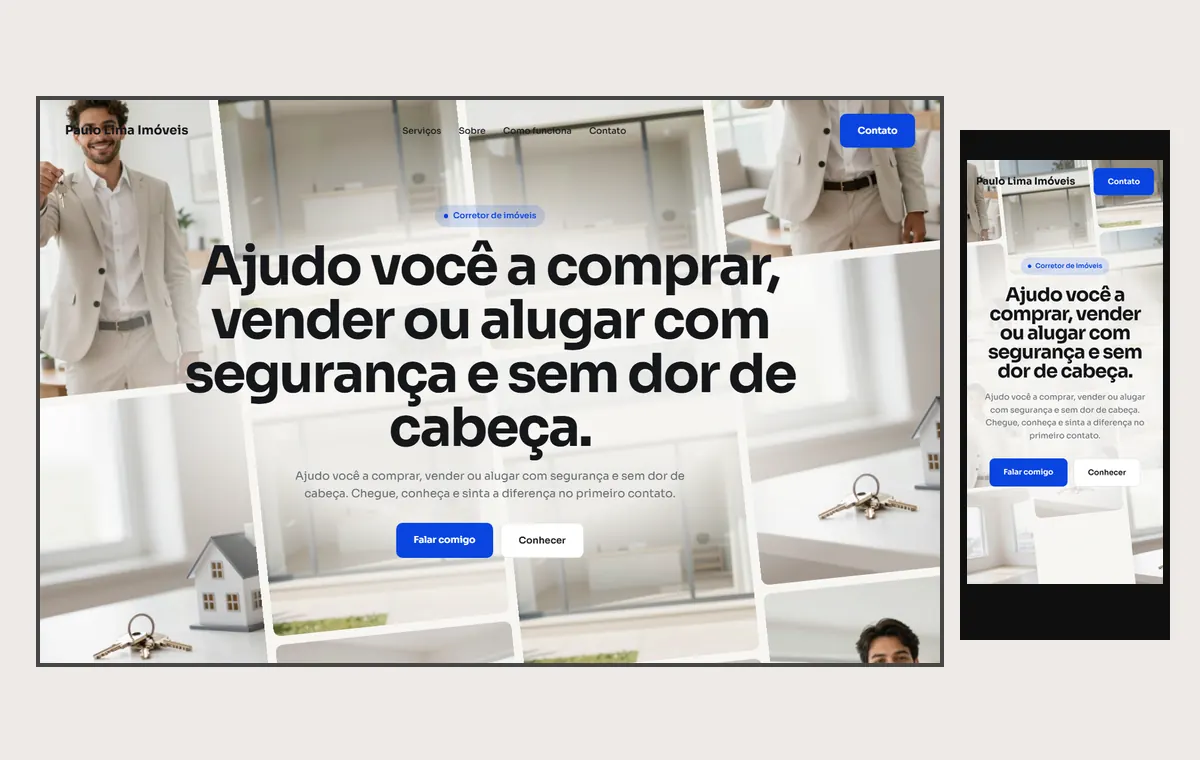 Site de corretor de imóveis no modelo Fluxo Brisa
