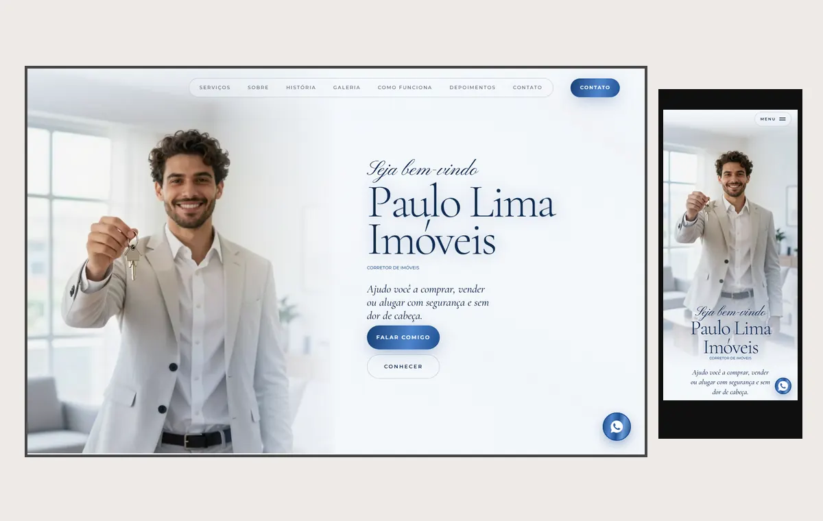 Site de corretor de imóveis no modelo Luxo Dia