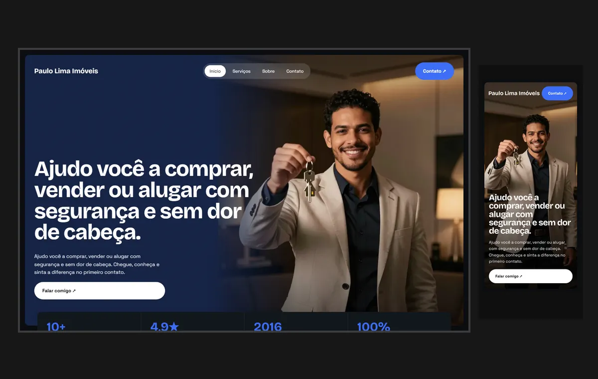 Site de corretor de imóveis no modelo Panorama Lua