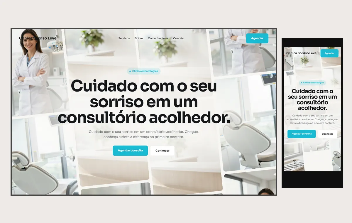 Site de dentista no modelo Fluxo Brisa