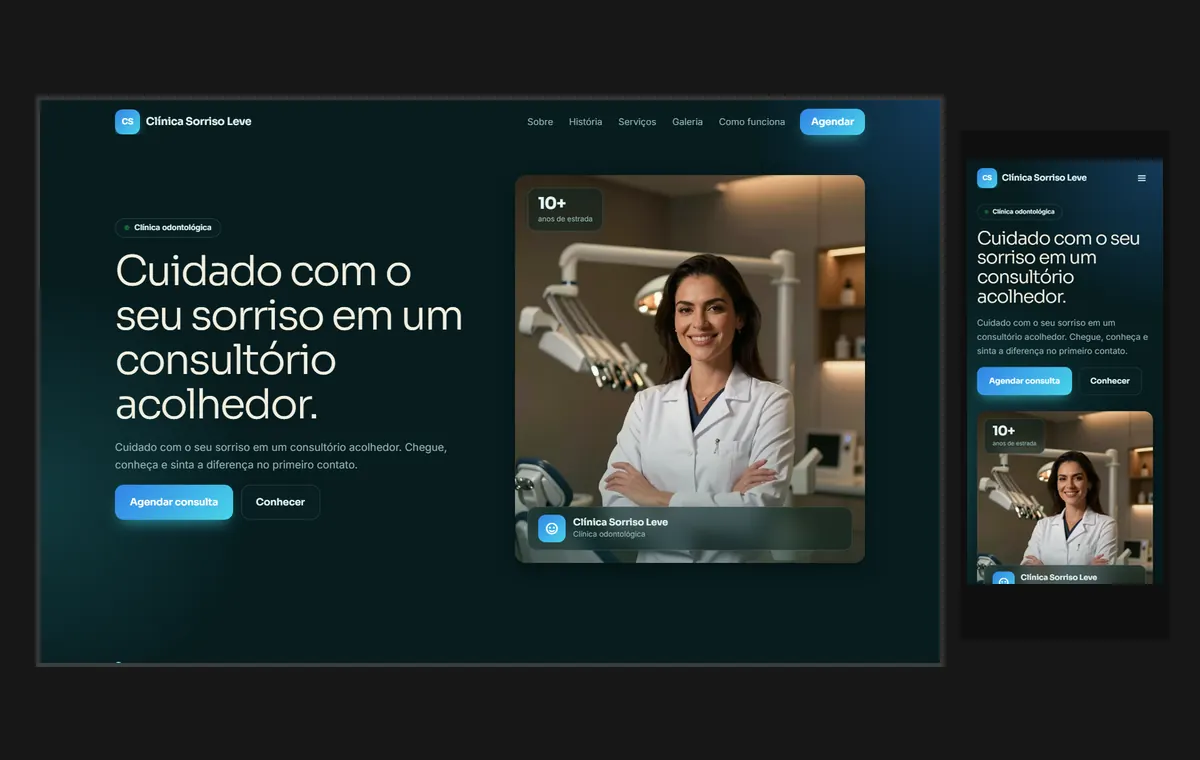 Site de escola de idiomas no modelo Sorriso Noite