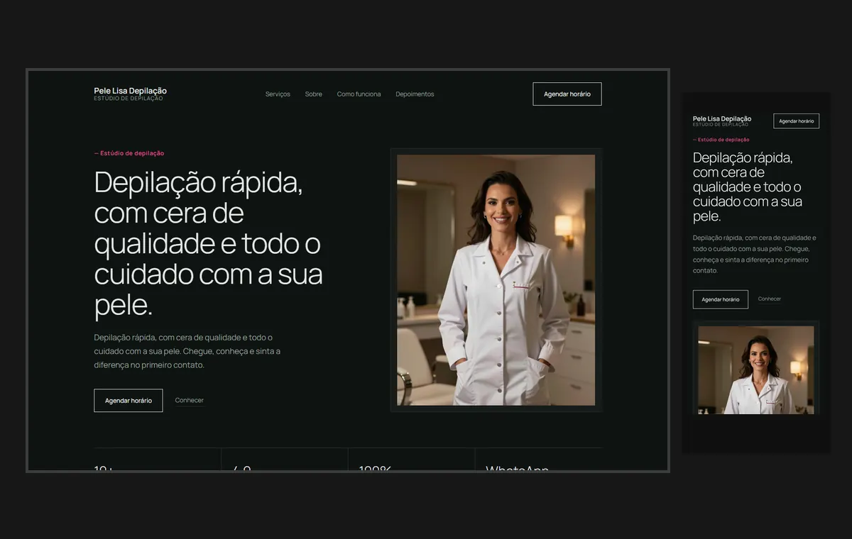 Site de depilação no modelo Clean Grafite