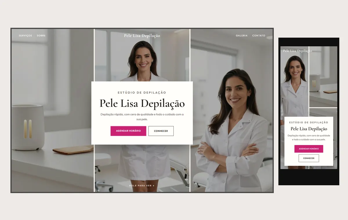 Site de depilação no modelo Mosaico Areia