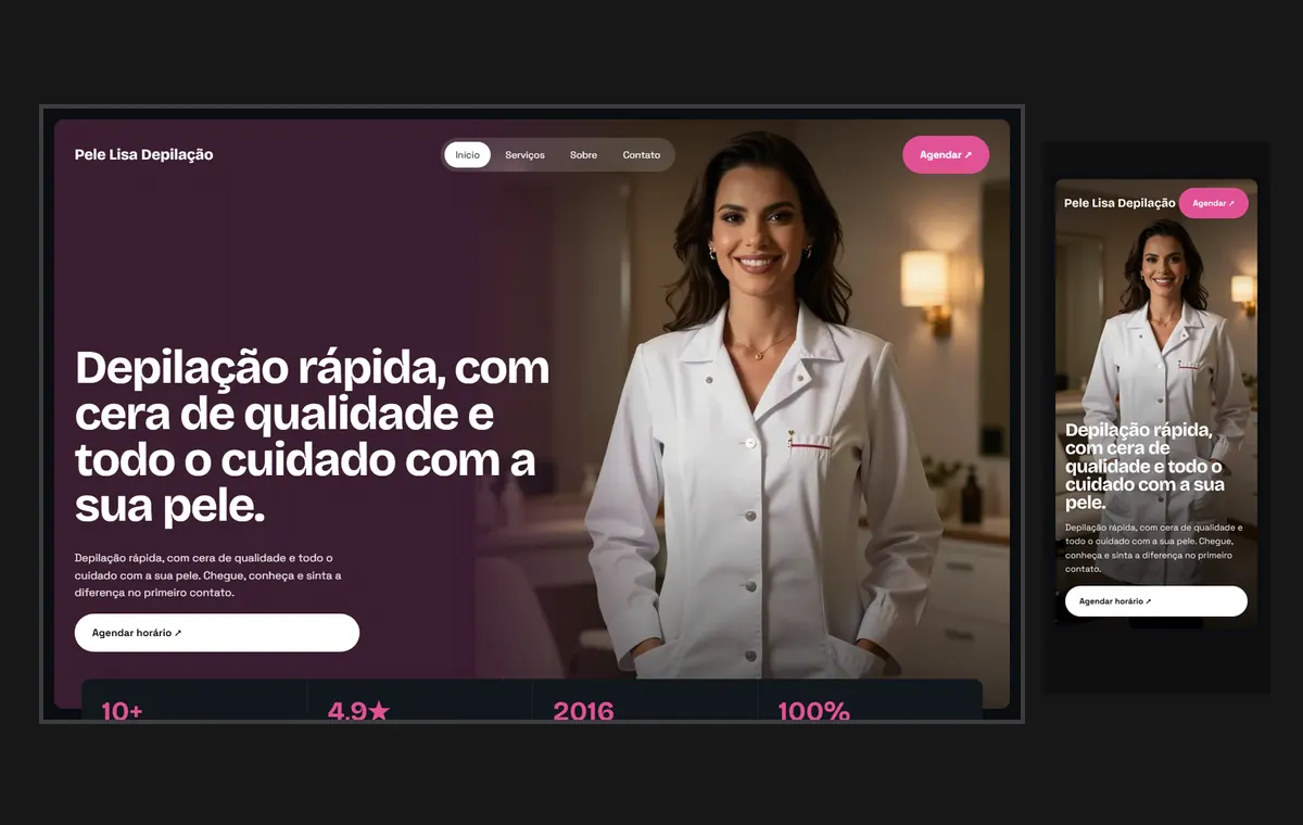 Site de depilação no modelo Panorama Lua