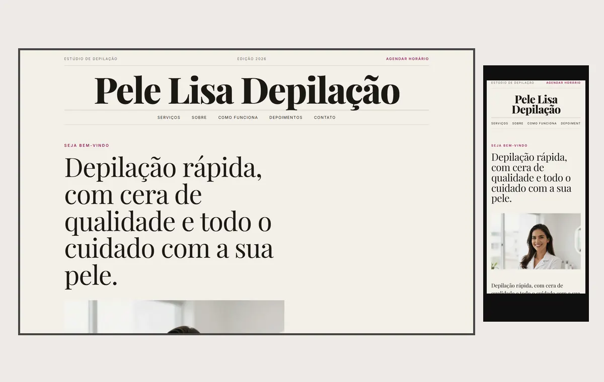 Site de depilação no modelo Revista Linho
