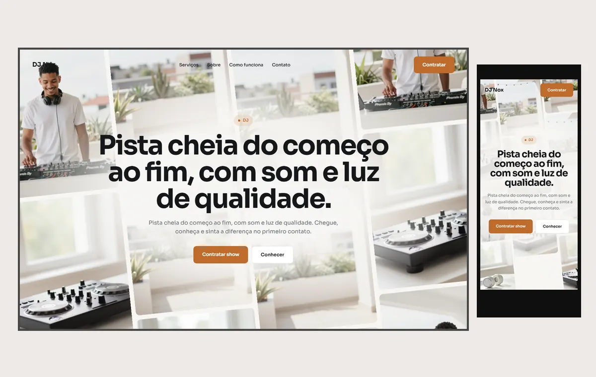 Site de dj no modelo Fluxo Brisa