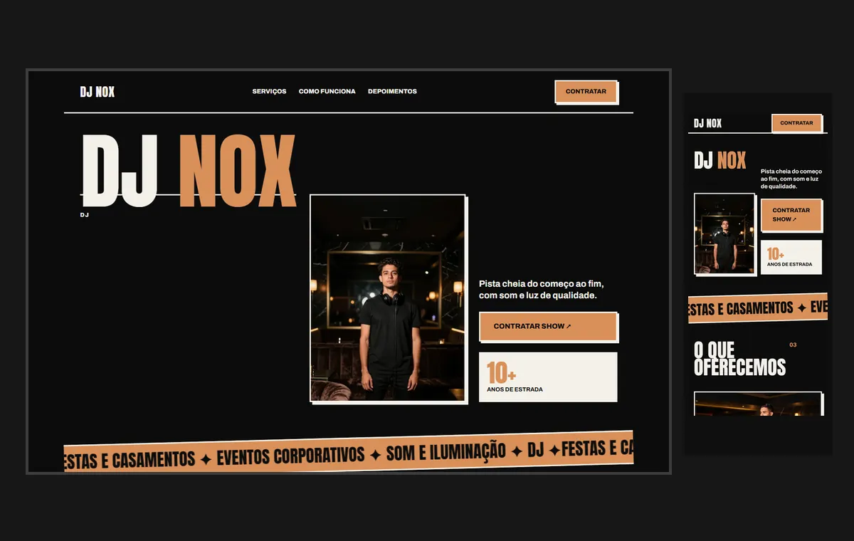Site de dj no modelo Impacto Eclipse