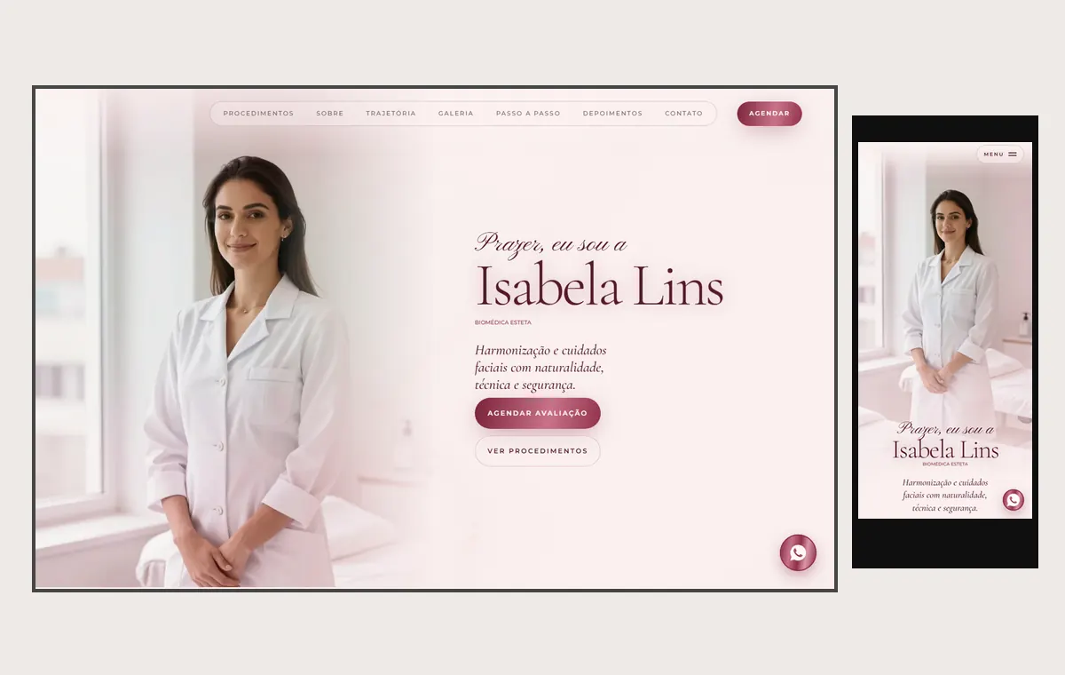 Site de estética no modelo Luxo Dia