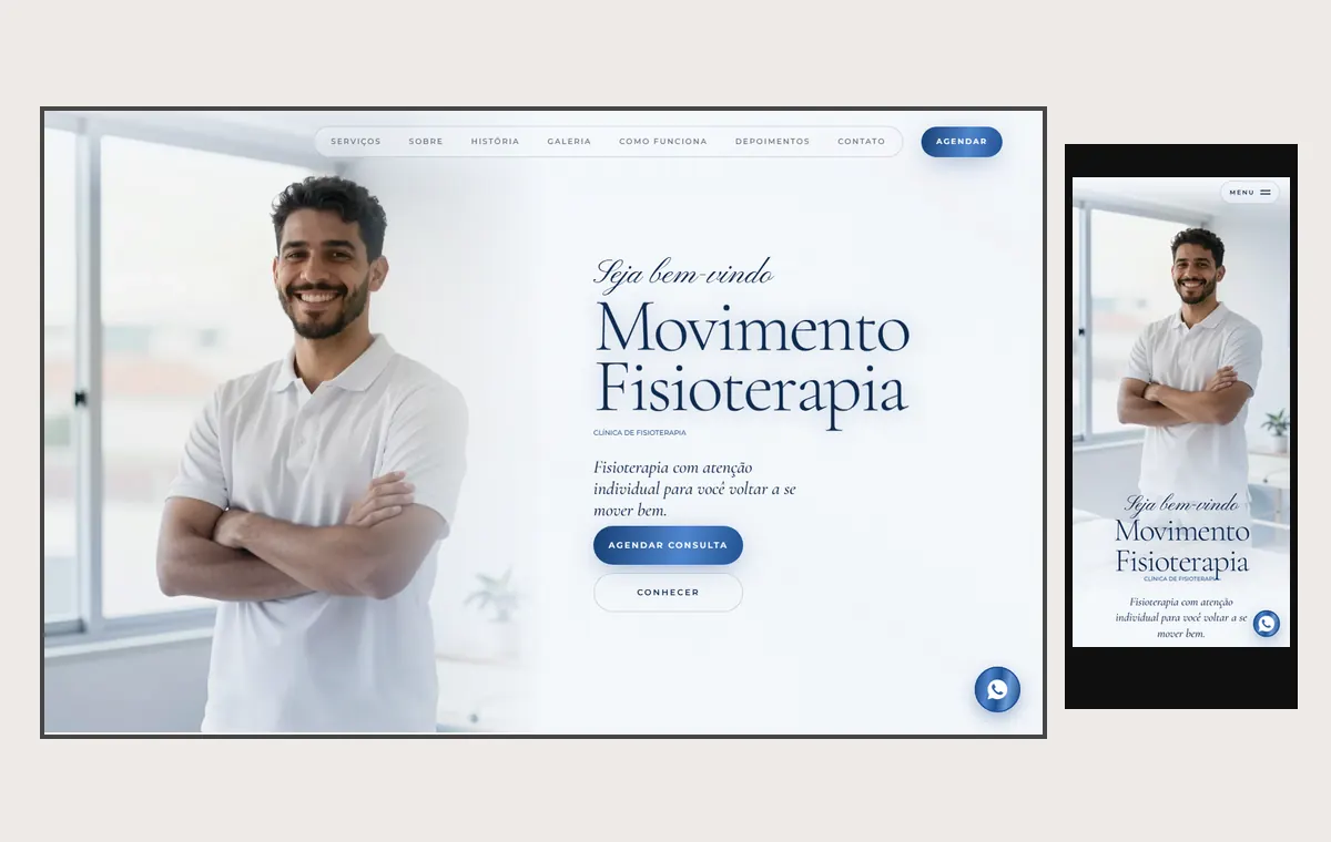 Site de fisioterapia no modelo Luxo Dia