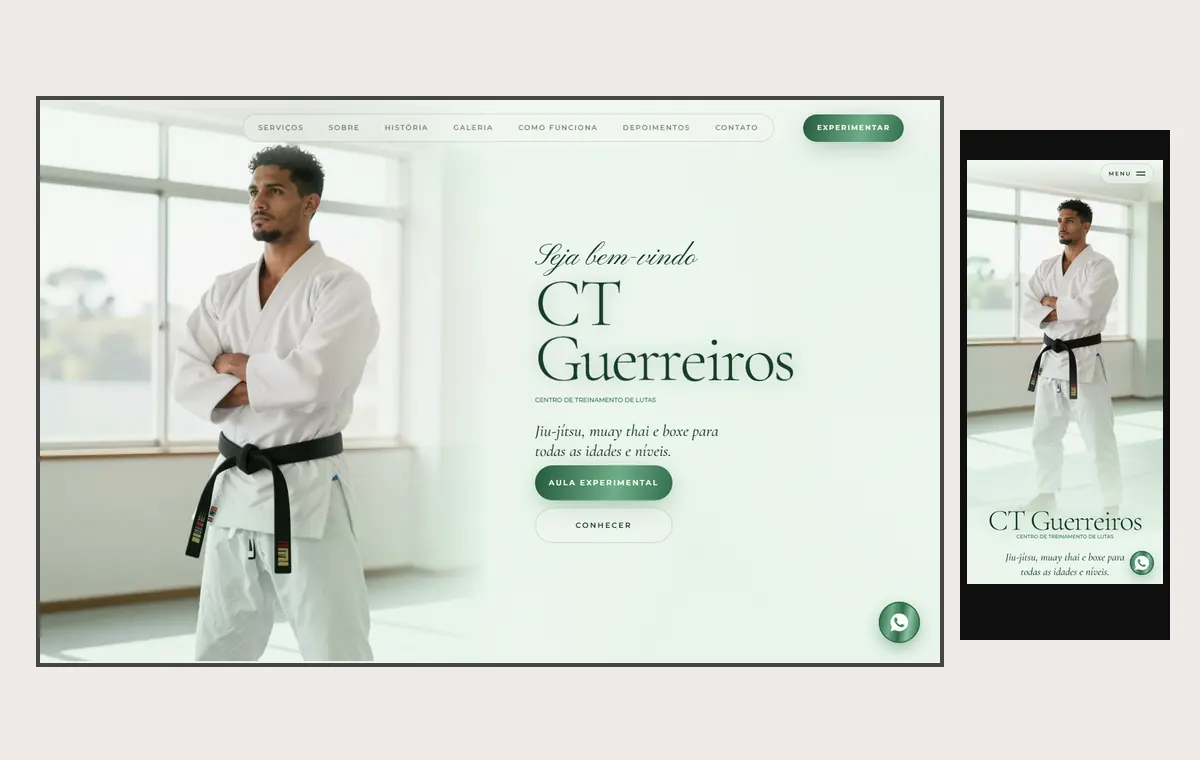 Site de lutas e artes marciais no modelo Luxo Dia