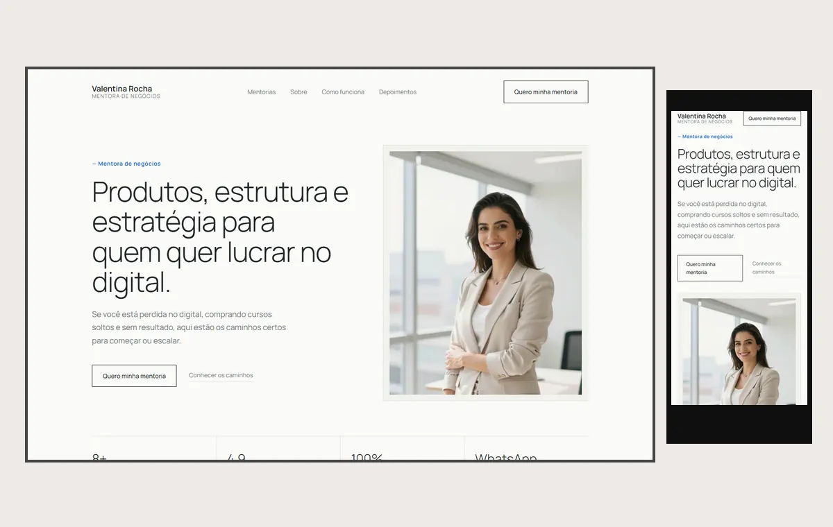 Site de mentoria no modelo Clean Nuvem