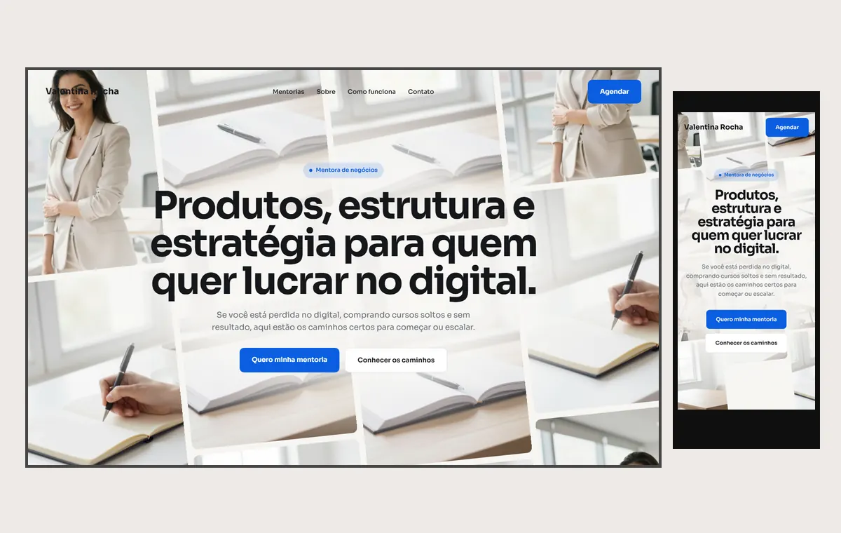 Site de mentoria no modelo Fluxo Brisa