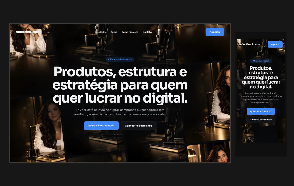 Site de mentoria no modelo Fluxo Noite
