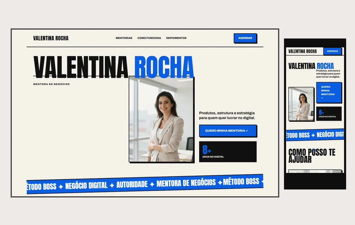 Site de mentoria no modelo Impacto Sol