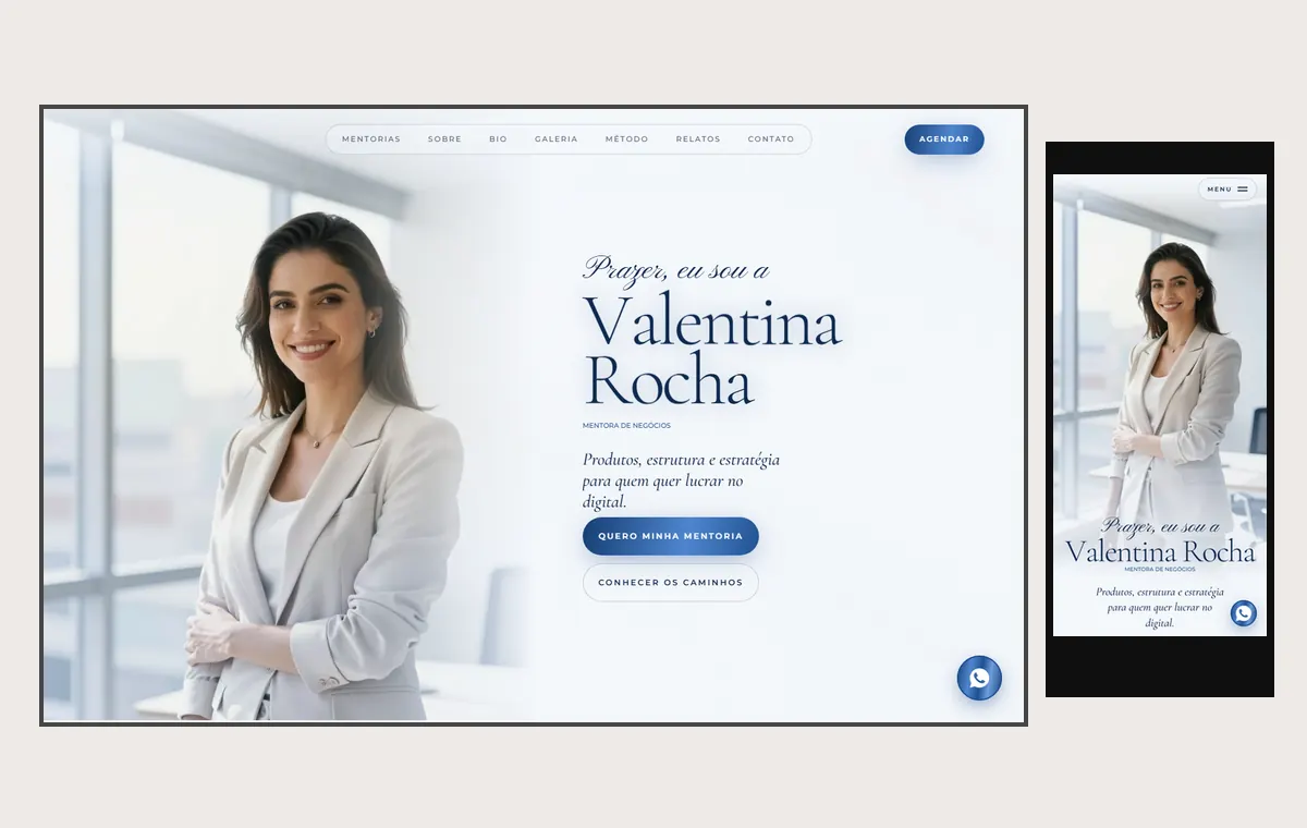 Site de mentoria no modelo Luxo Dia