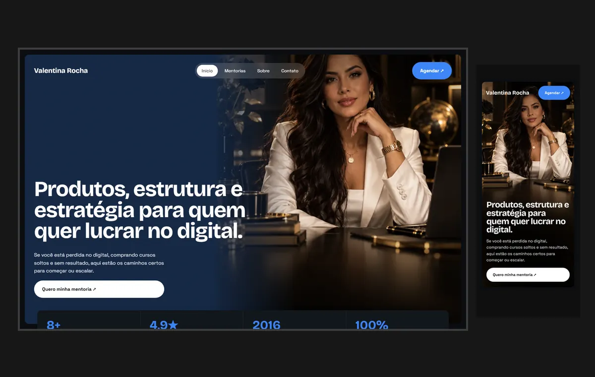 Site de mentoria no modelo Panorama Lua
