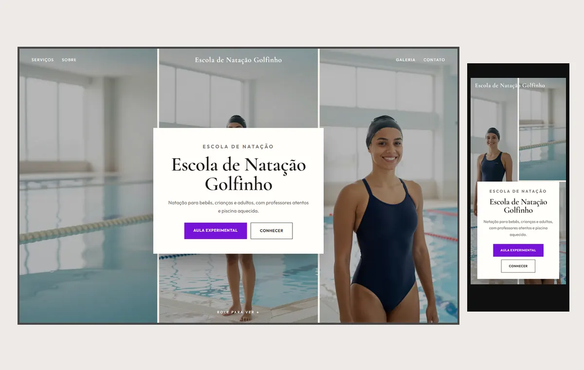 Site de natação no modelo Mosaico Areia