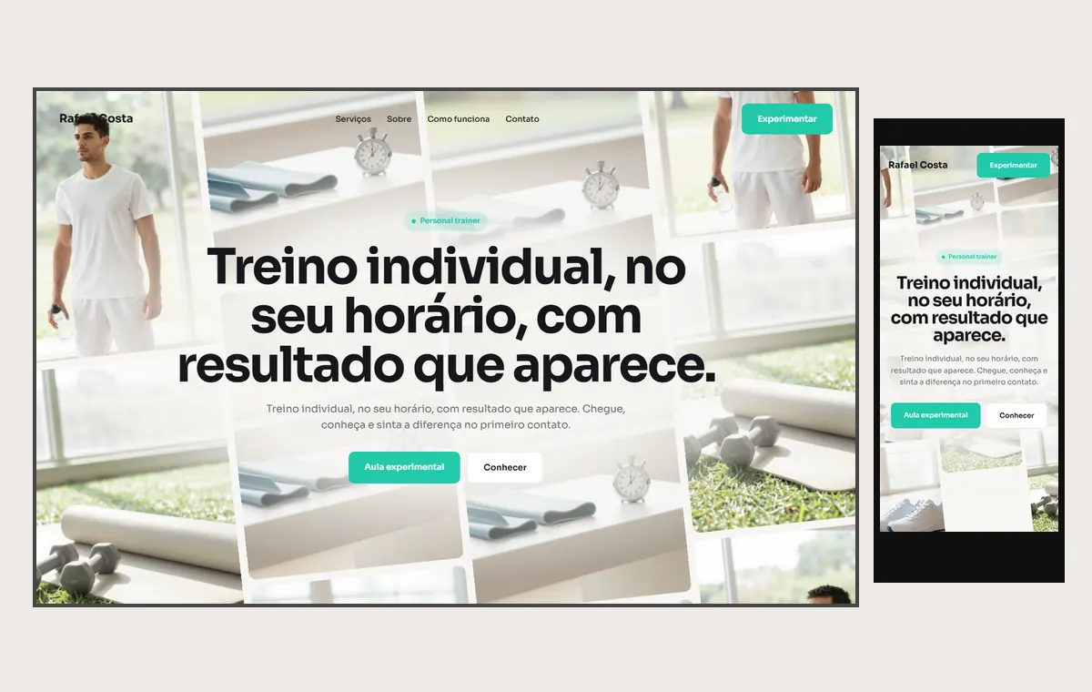 Site de personal trainer no modelo Fluxo Brisa