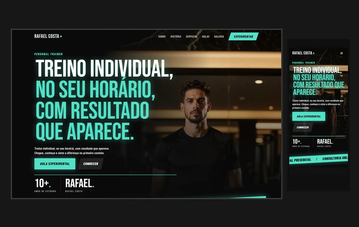 Site de escola de idiomas no modelo Neon Noite