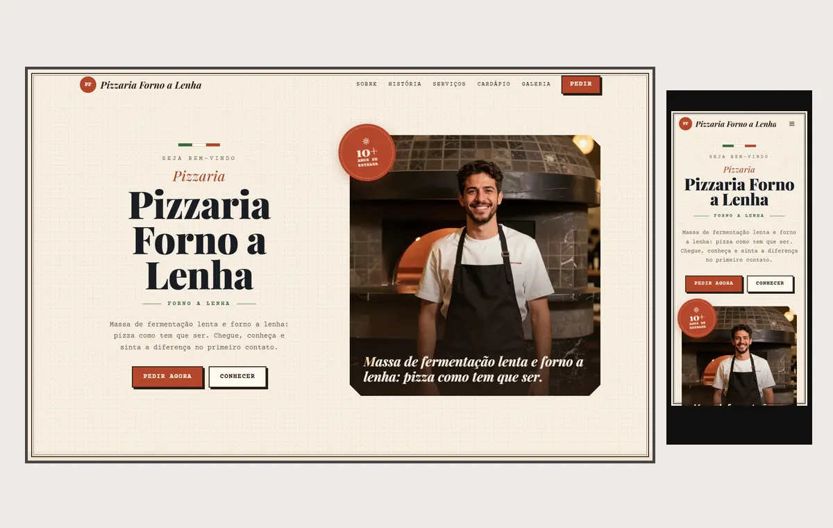 Site de escola de idiomas no modelo Forno Dia