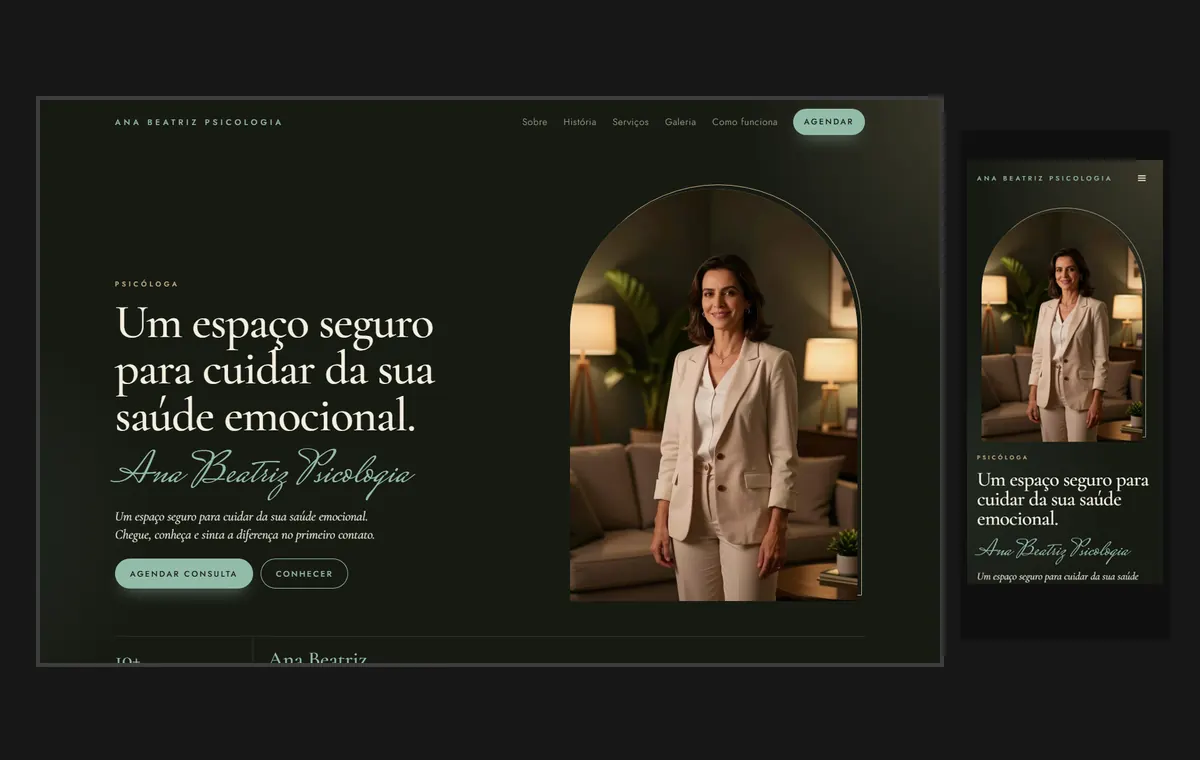 Site de escola de idiomas no modelo Oliva Noite