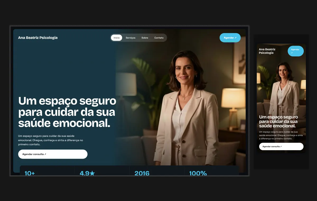 Site de psicólogo(a) no modelo Panorama Lua