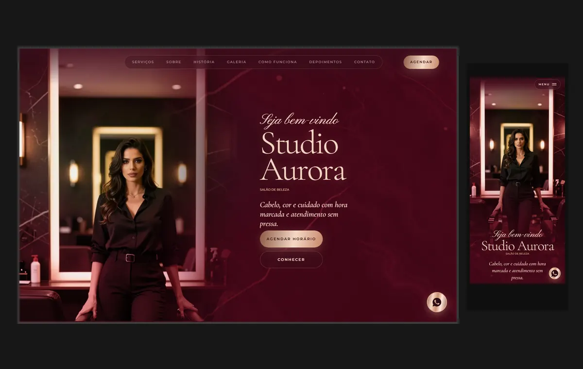 Site de banda no modelo Luxo Noite