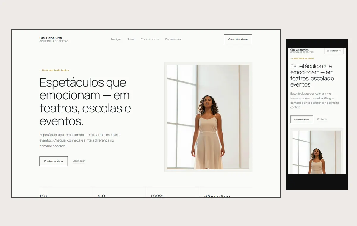 Site de teatro no modelo Clean Nuvem