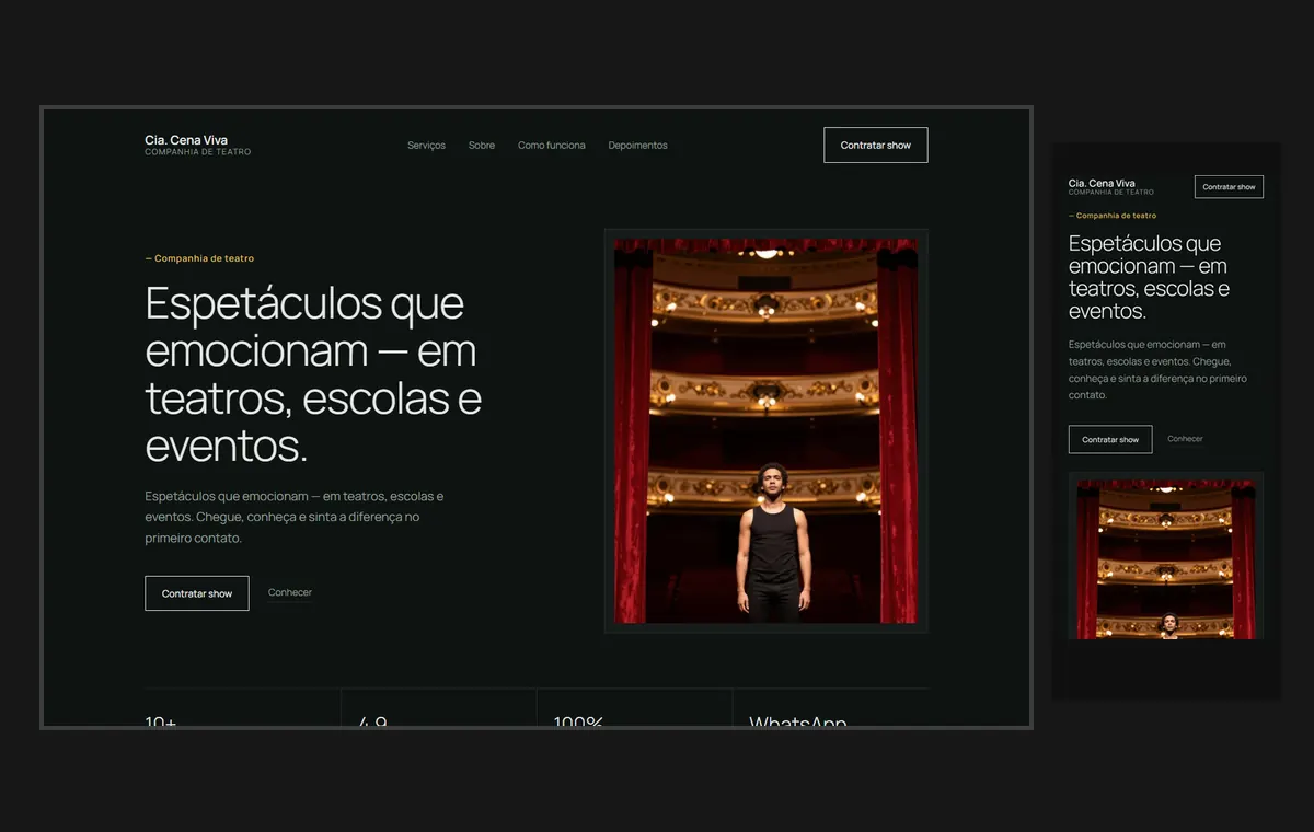 Site de teatro no modelo Clean Grafite