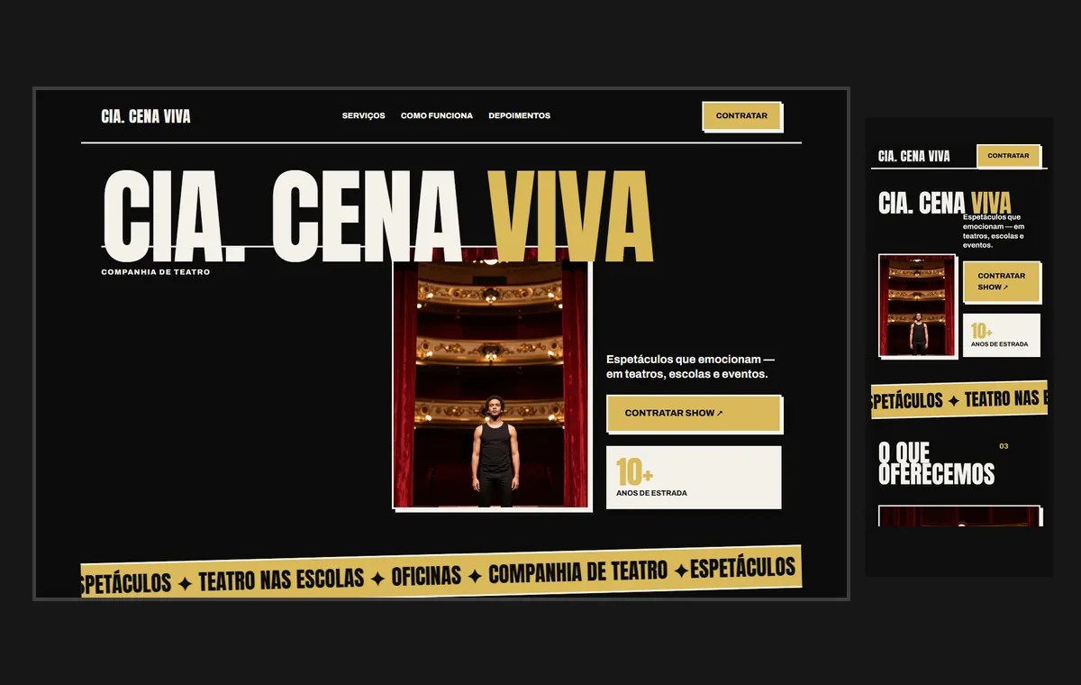 Site de teatro no modelo Impacto Eclipse