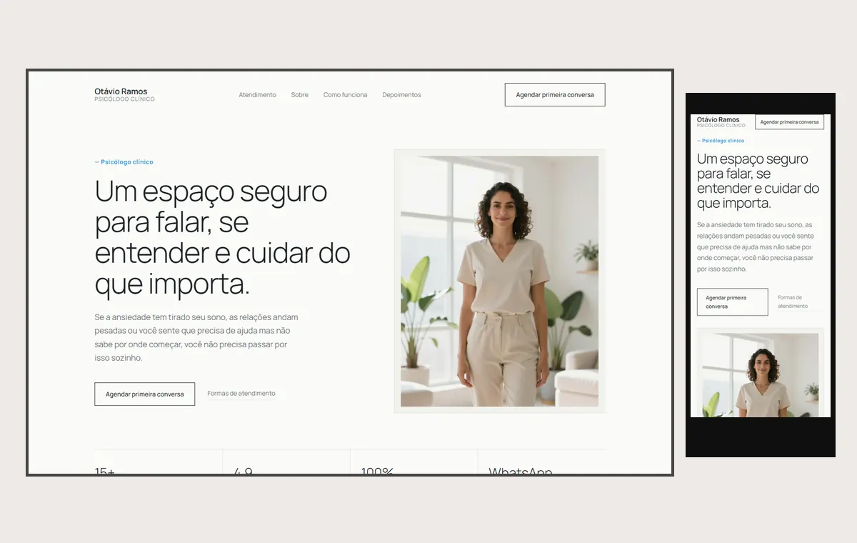 Site de terapia no modelo Clean Nuvem