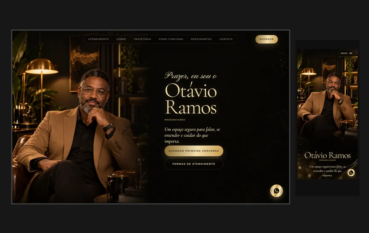 Site de terapia no modelo Luxo Noite