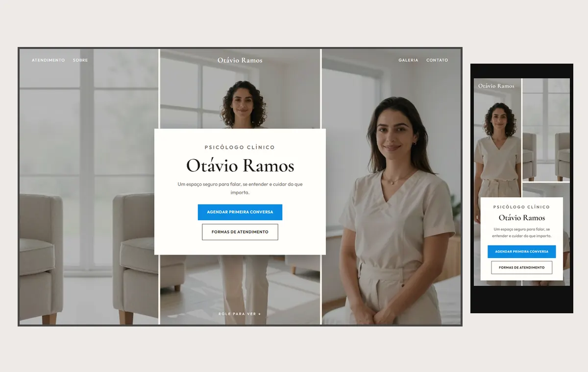 Site de terapia no modelo Mosaico Areia