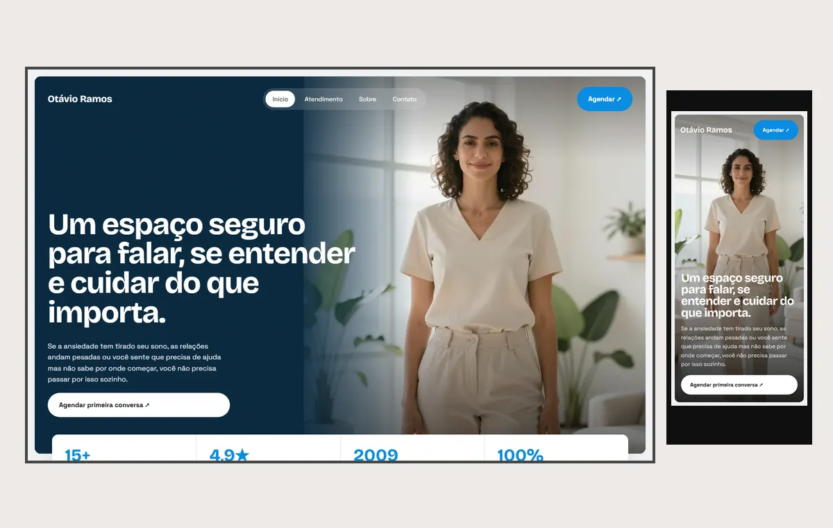 Site de terapia no modelo Panorama Céu