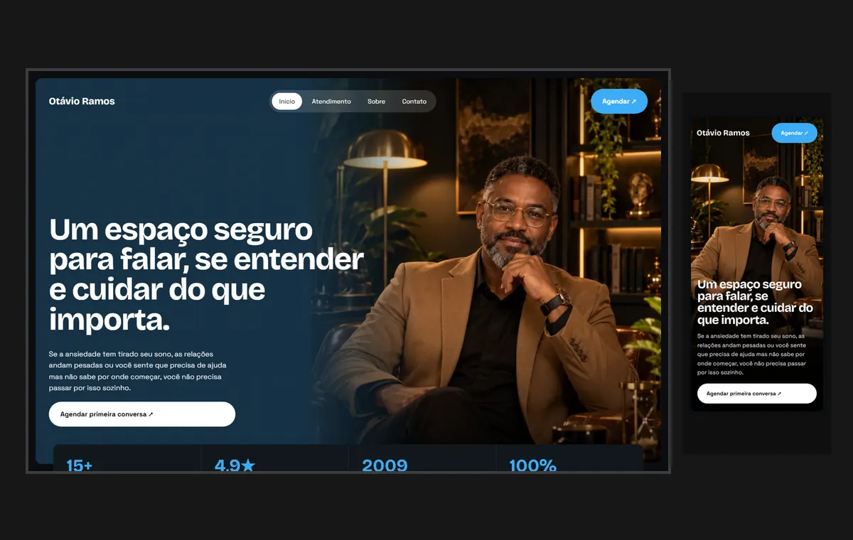 Site de terapia no modelo Panorama Lua